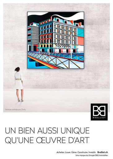 Brolliet campagne publicitaire œuvres d'art biens immobiliers